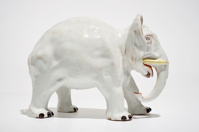 A large Dutch Delft style elephant, D&egrave;svres, France, 19th C.