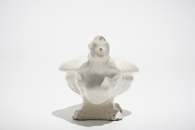 A monochrome white sculptural salt, Faenza, 17th C.