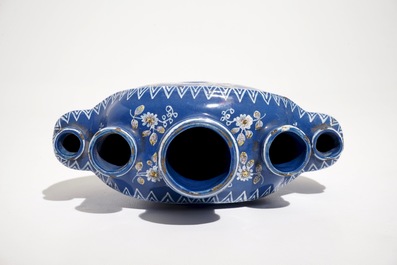 A French faience &quot;bleu persan&quot; ground flower vase, Nevers, 17/18th C.