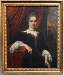 Ecole hollandaise, 17&egrave;me, Portrait d'une femme, dat&eacute; 1693, huile sur toile