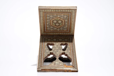 A Mughal ivory inlaid quran stand, India, 18/19th C.