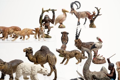 A collection of German elastolin and lineol animal toy figures, Hausser, 1st half 20th C.