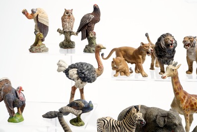 A collection of German elastolin and lineol animal toy figures, Hausser, 1st half 20th C.