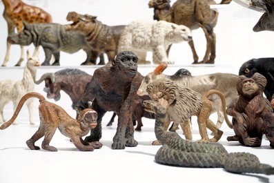 A collection of German elastolin and lineol animal toy figures, Hausser, 1st half 20th C.