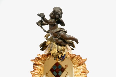 A bronze-mounted Satsuma-style bowl with cherubs, J. Fischer, Budapest, 19th C.