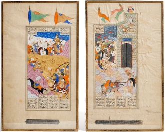 Four Persian miniature paintings, Iran, 19th C