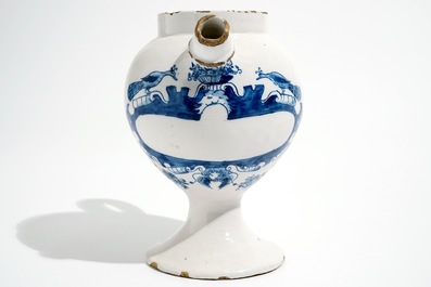 A Dutch Delft blue and white wet drug jar, 18th C.