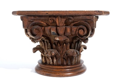 A gilt carved oak capital, 18th C.