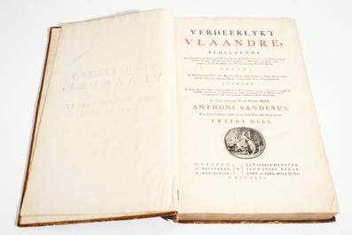 Verheerlykt Vlaandre, Flandria Illustrata, three parts in two volumes, Anthoni Sanderus, 1735