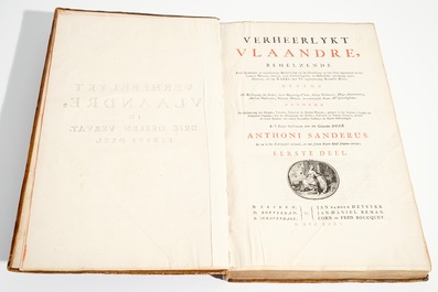 Verheerlykt Vlaandre, Flandria Illustrata, drie delen in twee volumes, Anthoni Sanderus, 1735