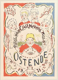 Naar Ensor, James (Belgi&euml;, 1860-1949), Twee litho&rsquo;s: &ldquo;Bal du Rat Mort&rdquo; en &ldquo;T&ecirc;te d&rsquo;Ensor&rdquo;