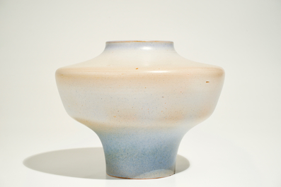 A modernist speckle glaze vase of tapering form, Perignem, 2nd half 20th C.