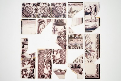 Een diverse collectie vnl. Nederlandse tegels, w.o. met bijbels decor, 18/20e eeuw