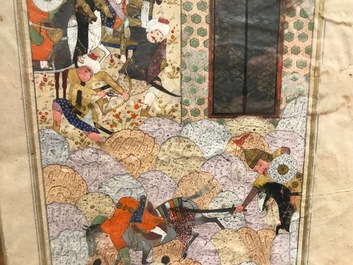 Quatre miniatures perses, Iran, 19&egrave;me