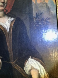 Hollandse School, 17e eeuw, Portret van een dame, gedat. 1693, olie op doek