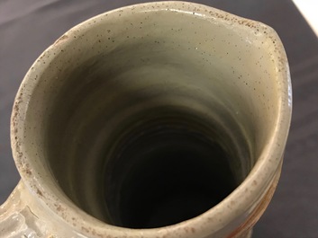 A large Raeren stoneware schnelle type mug with the arms of Frederick IV, dated 1604