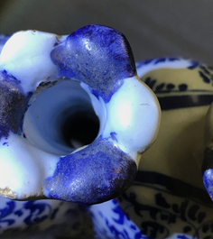 A pair of Delft style blue and white heart-shaped tulip vases, Nurnberg, Germany, 18th C.