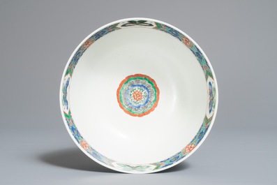 A Chinese famille verte bowl with fish, Kangxi