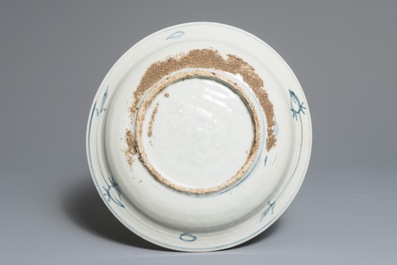 Four Chinese blue and white Swatow dishes, Ming