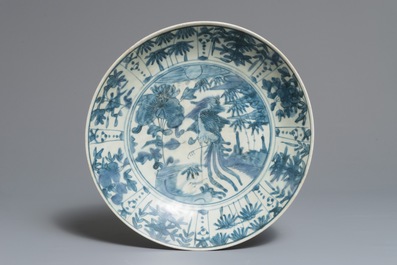 Four Chinese blue and white Swatow dishes, Ming