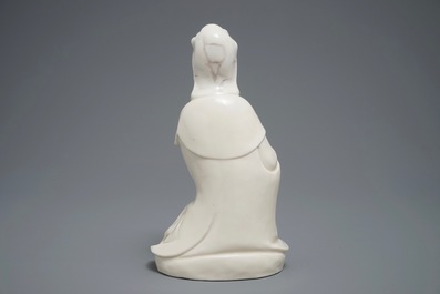 Un mod&egrave;le de Guanyin en porcelaine blanc de Chine de Dehua, 18/19&egrave;me