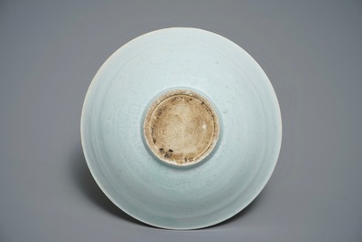 A Chinese incised qingbai bowl with underglaze floral design, Song or Ming