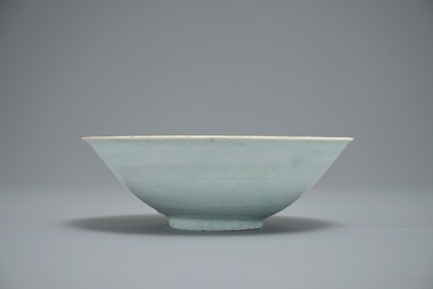 A Chinese incised qingbai bowl with underglaze floral design, Song or Ming