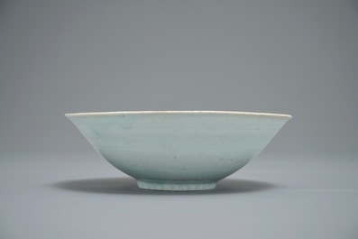 A Chinese incised qingbai bowl with underglaze floral design, Song or Ming