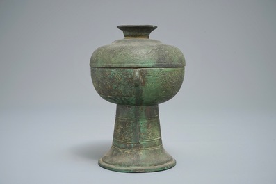 A Chinese archaistic bronze 'dou' vessel, Warring States Period or later