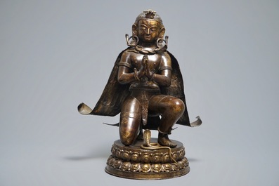 A large Nepalese bronze model of Garuda, 19th C.