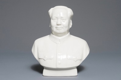Un buste de Mao Zedong en porcelaine de Chine, 2&egrave;me moiti&eacute; du 20&egrave;me