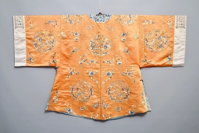19世纪 橘子的丝绸上衣裙