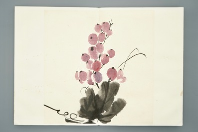 A Chinese album with paintings of blossoming branches, 20th C.