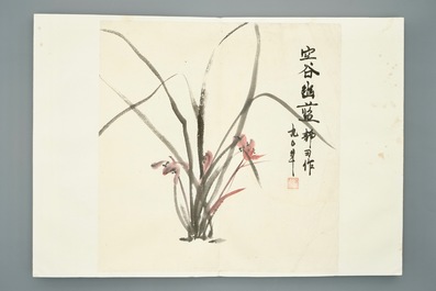 A Chinese album with paintings of blossoming branches, 20th C.