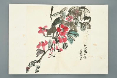A Chinese album with paintings of blossoming branches, 20th C.