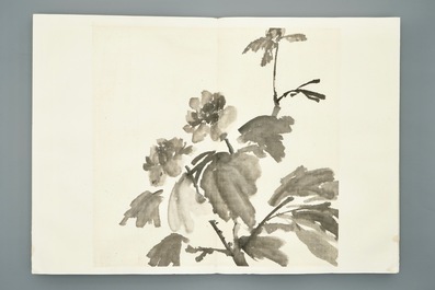 A Chinese album with paintings of blossoming branches, 20th C.