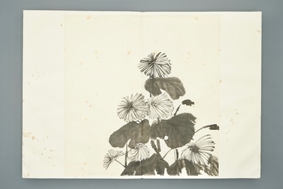 A Chinese album with paintings of blossoming branches, 20th C.