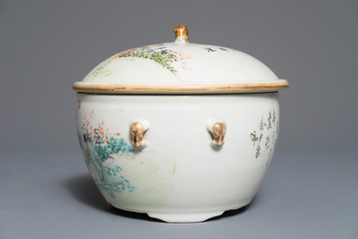 A Chinese qianjiang cai bowl and cover, 19/20th C.