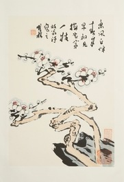 A large Chinese album with paintings of blossoming branches, 19/20th C.
