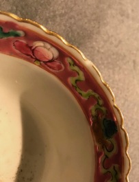 Six Chinese Straits or Peranakan famille rose bowls with phoenixes and peonies, 19th C.