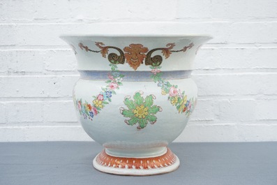 A rare Chinese famille rose 'Pronk'-style wine cooler, Qianlong, ca. 1740