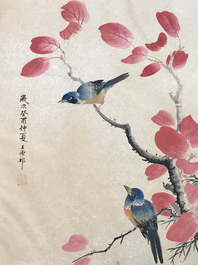 Un grand album d'aquarelles chinoises et calligraphie, 19/20&egrave;me