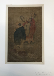 Five Chinese silk painting after Wu Daozi, 18/19th C.