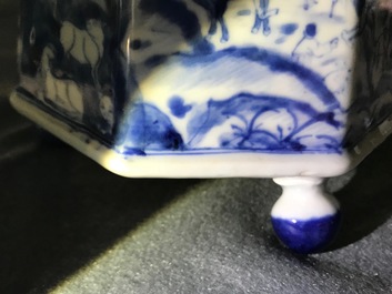 A rare Chinese blue and white &quot;Europa and the bull&quot; coffee pot, Kangxi
