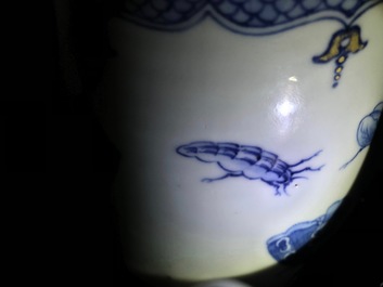 A Chinese blue and white 'Pronk'-workshop chocolate pot with insects after Merian, Qianlong, ca. 1740