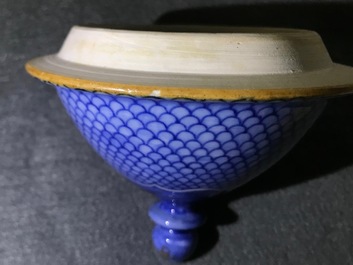 A Chinese blue and white 'Pronk'-workshop chocolate pot with insects after Merian, Qianlong, ca. 1740