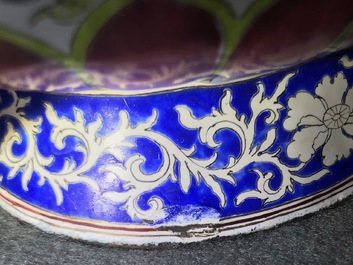 Two Chinese Canton enamel ewers and covers, Qianlong