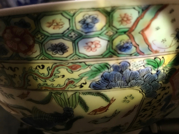 A Chinese famille verte bowl with fish, Kangxi