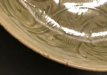 A Chinese carved Yaozhou dish, probably Song