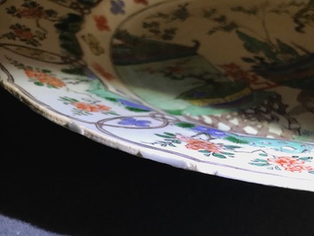 A large Chinese famille verte 'Three friends of winter' dish, Kangxi